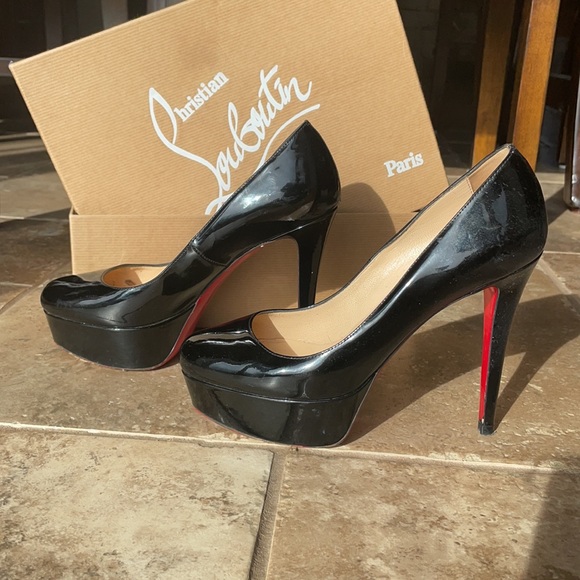 Christian Louboutin Red Bottom Heels platform black patent leather in box - Picture 2 of 9